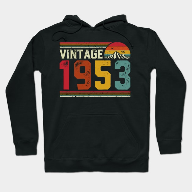 Vintage 1953 Birthday Gift Retro Style Hoodie by Foatui